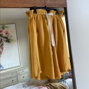 Mustard yellow midi skirt